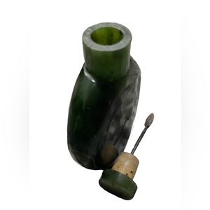 Antique 19th Century Natura Hetian Green Jade Carved Battle Rare 2.5”